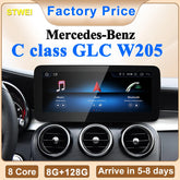 2024 New Car Multimedia Wireless Android AUTO CarPlay 12.3inch Screen For Mercedes Benz C Class GLC W205 S205 Video Players